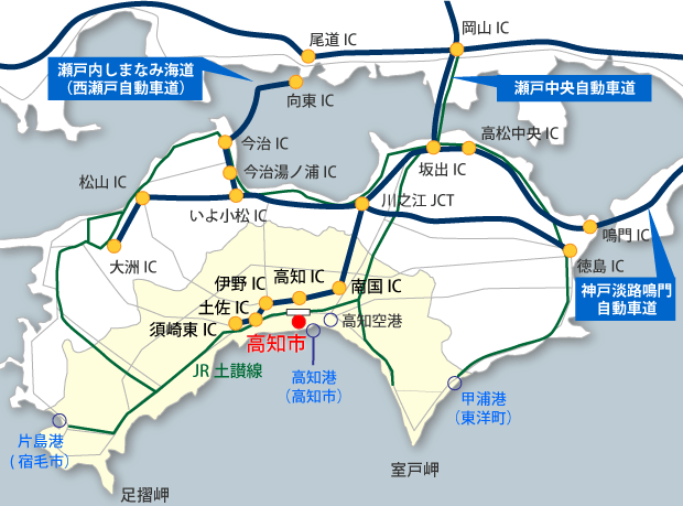 四国の広域地図