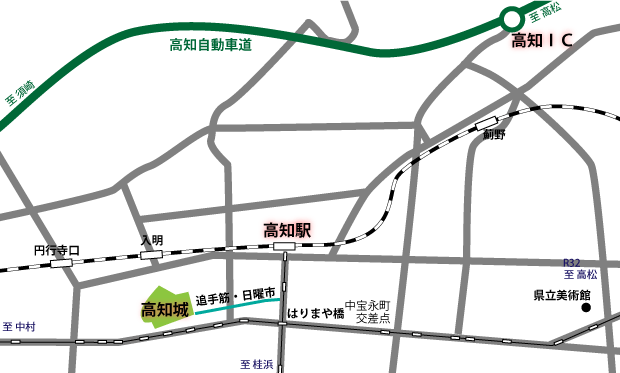 高知市周辺の地図